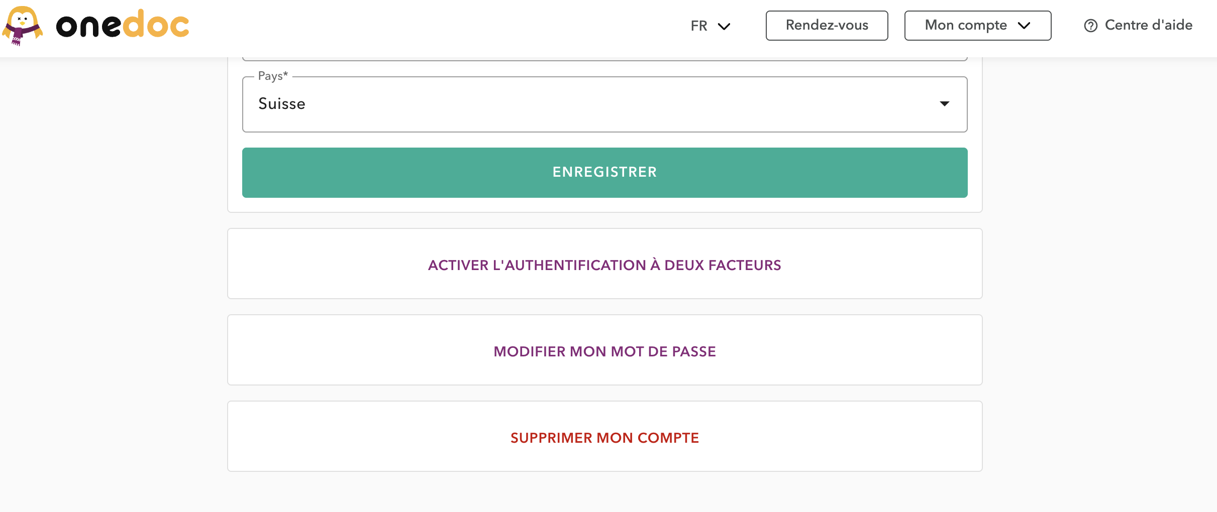 change password french