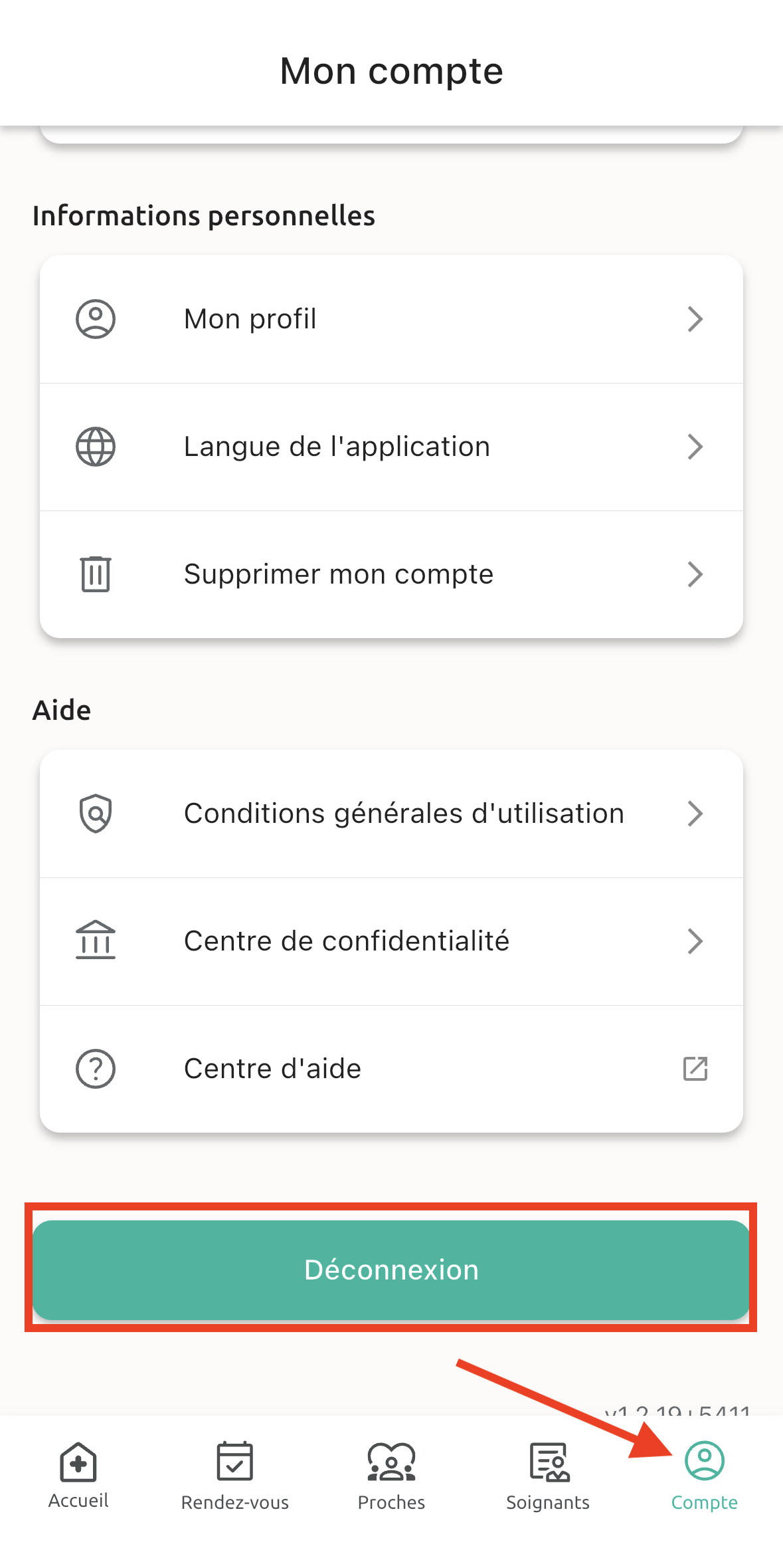 sign out app FR